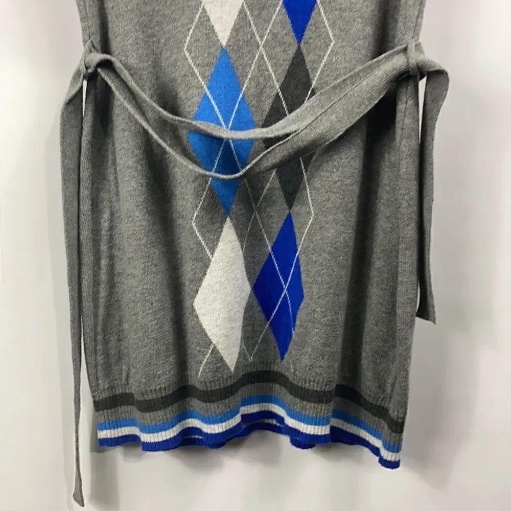 Sweater Project Gray Blue Diamond Sweater size small - Picture 6 of 7